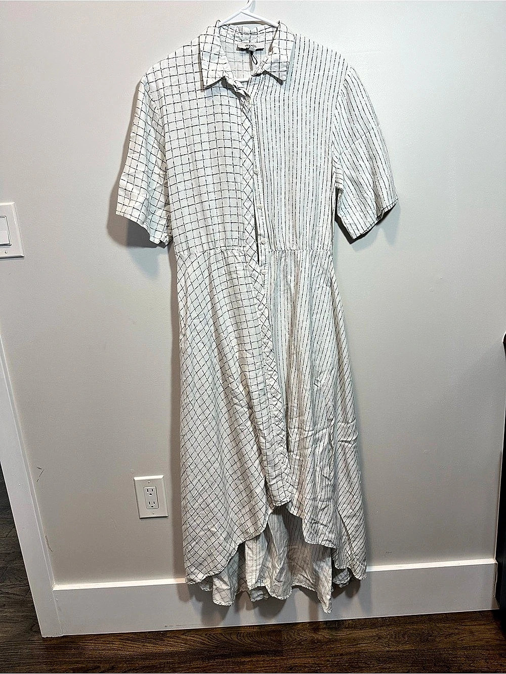IPEKYOL Geometric Maxi Dress in White & Black EU 38 Like New